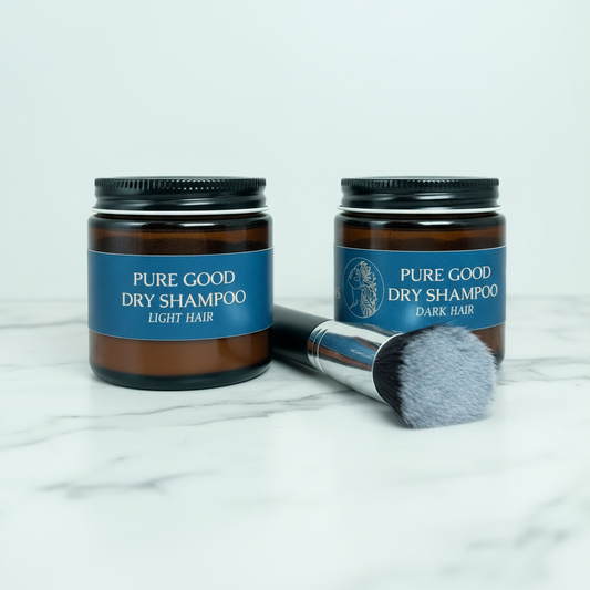 Dry shampoo with soft lighting - exact products