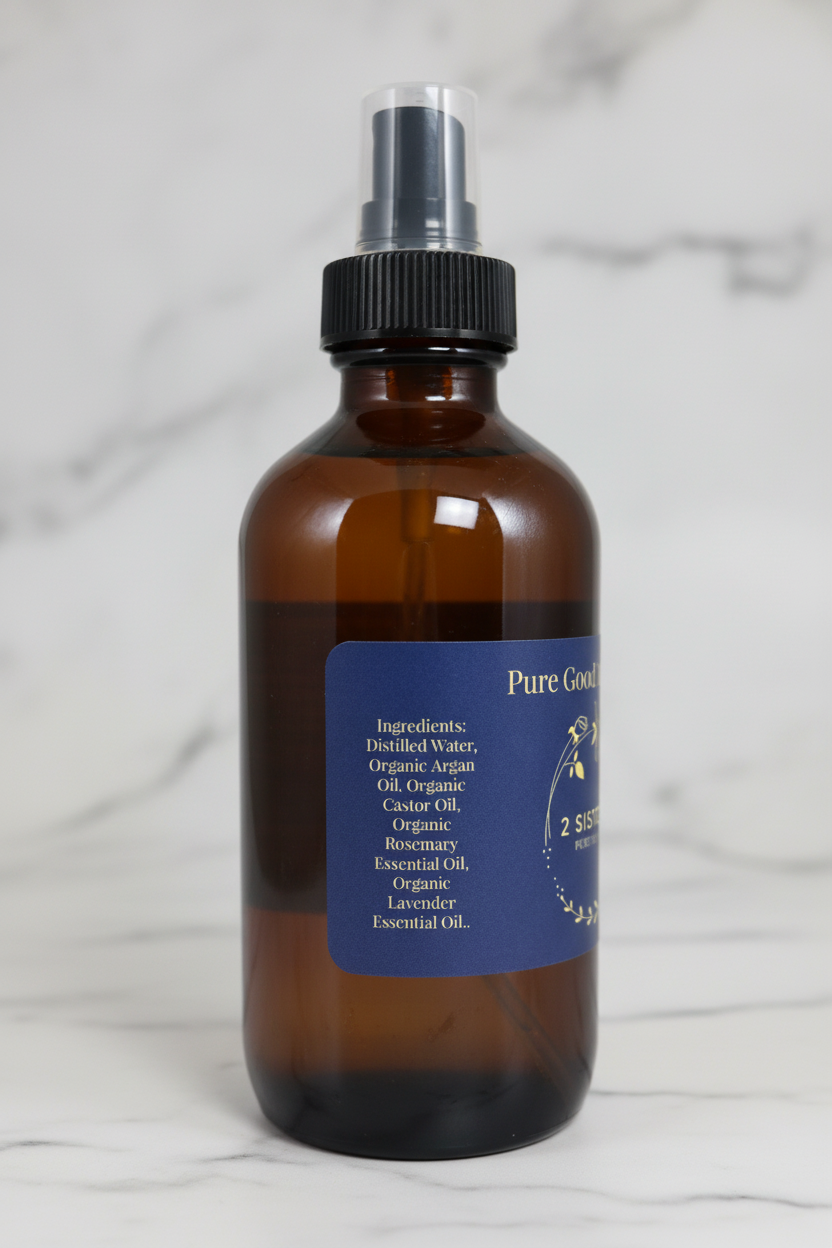 Hair Mist Ingredients Label Close-Up