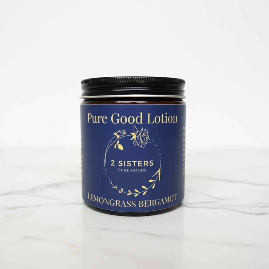 Pure Good Lotion Lemongrass Bergamot on marble